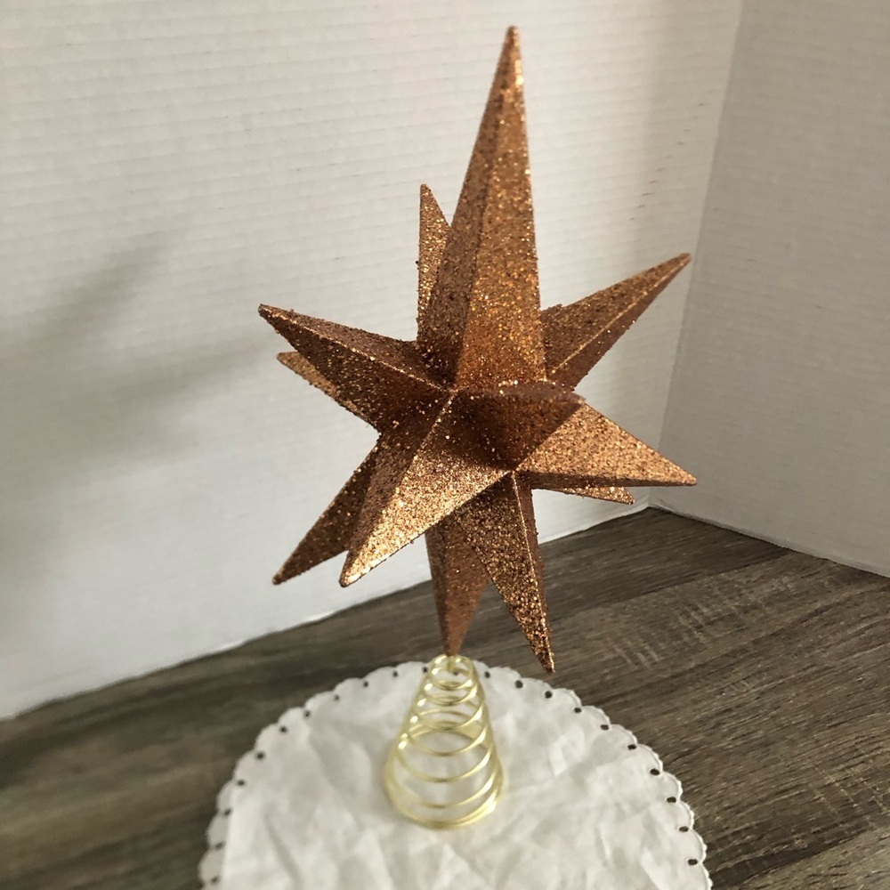 14” Bronze Glitter Star Tree Topper